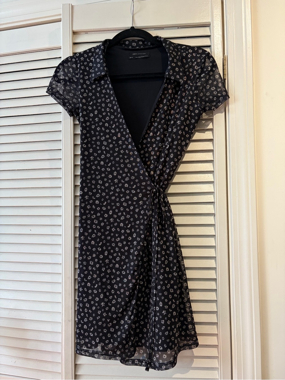 Women's Black Floral Wrap Dress